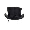 Black Leather Deadman's Top Hat - side view