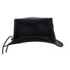 Black Leather Deadman's Top Hat - leather strap detail