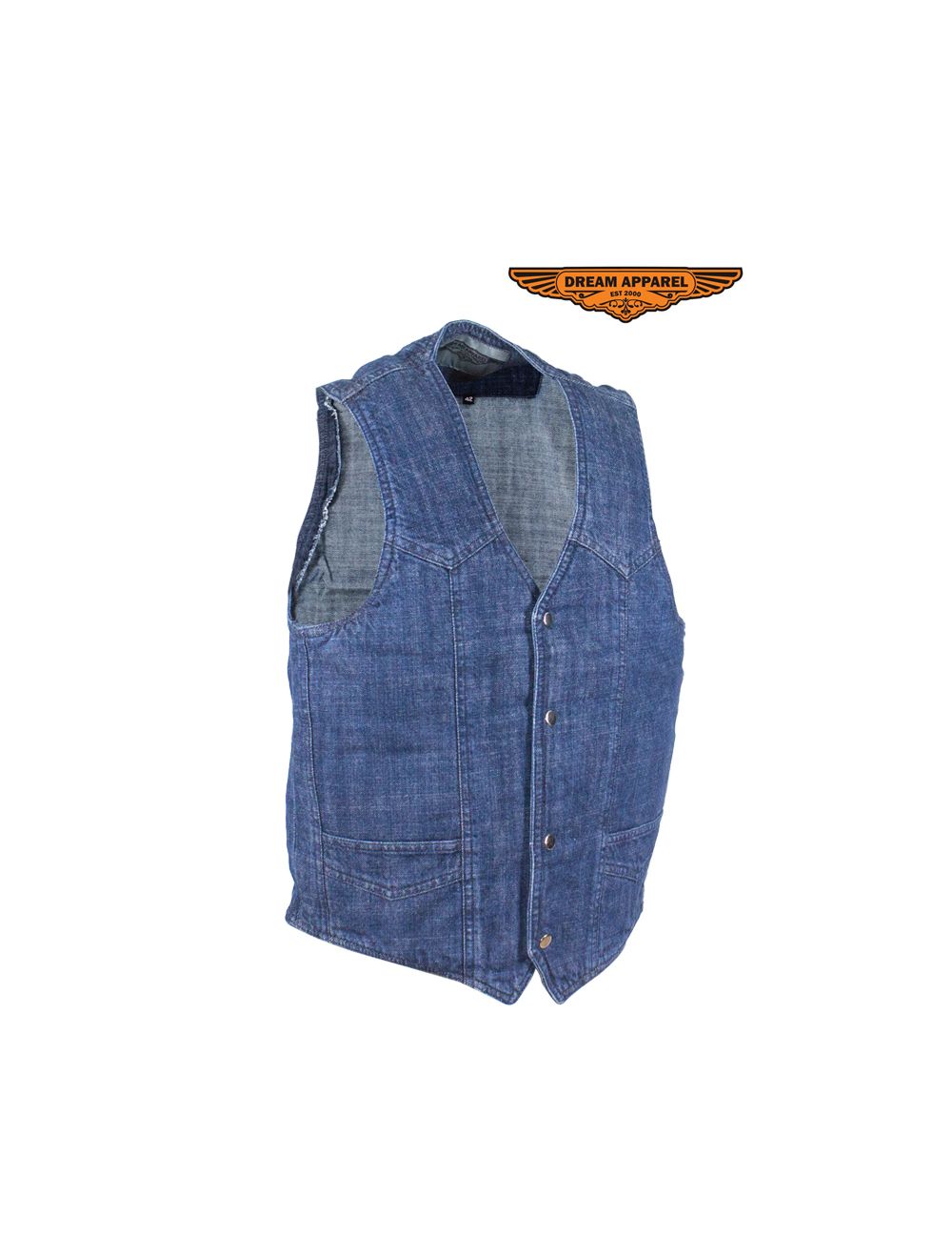 Mens Dark Blue Motorcycle Denim Vest