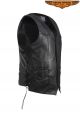 Mens Leather Vest With 4 Snaps