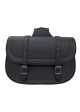 Dream Apparel Motorcycle Saddlebag Black PVC Classic Vintage Style, Weather-Resistant Saddlebag